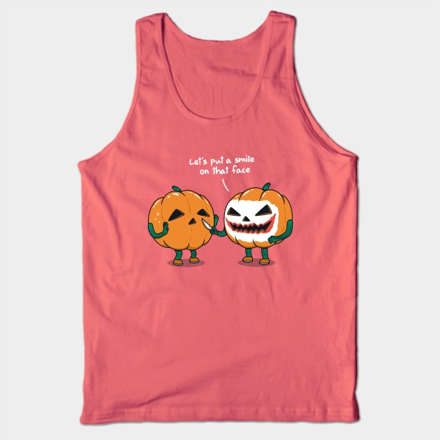 Smiley pumpkin Tank Top by Eilex Design